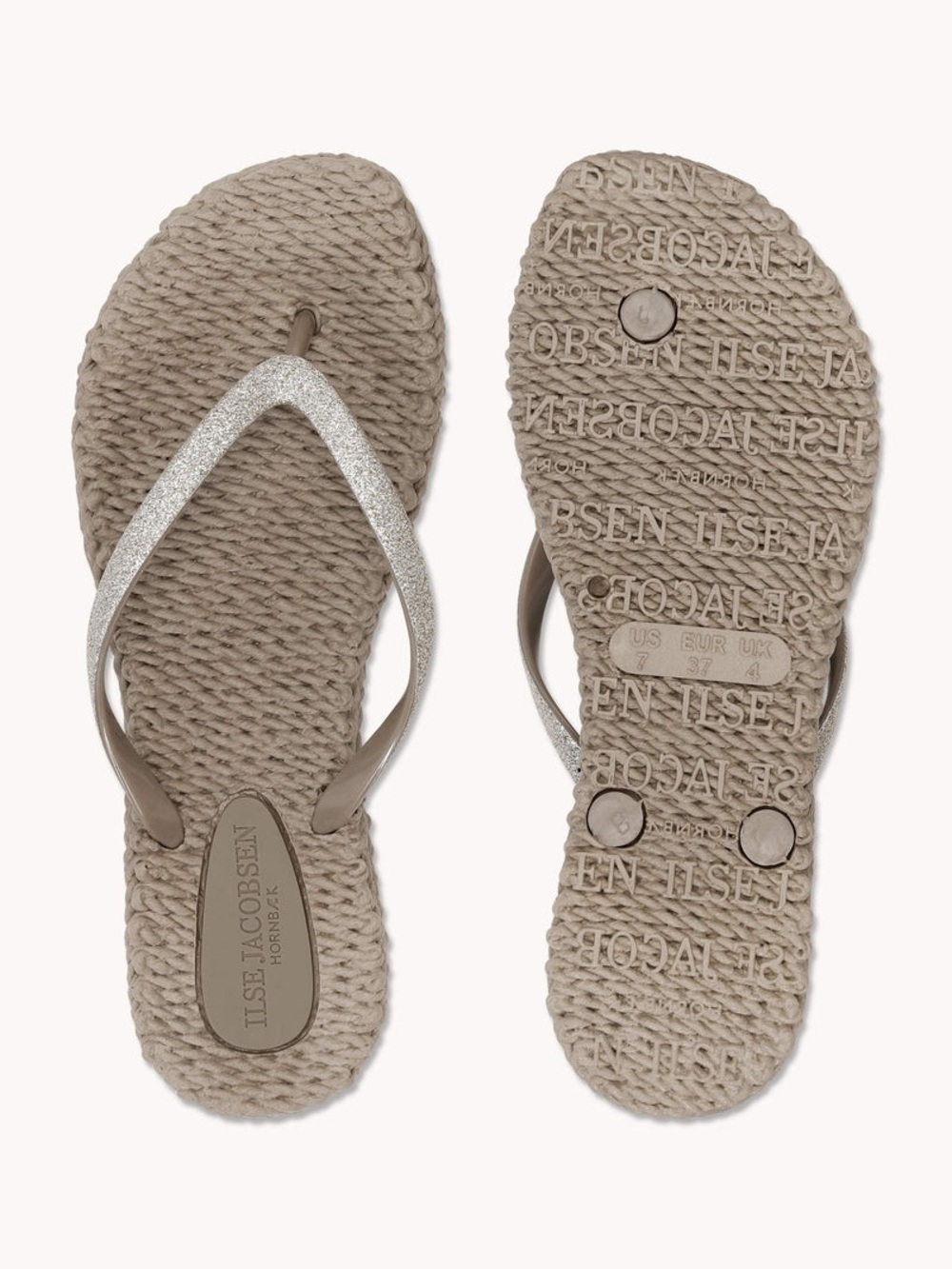 Ilse Jacobsen Sz 9 Flip Flops With Glitter in Atmosphere Colourway